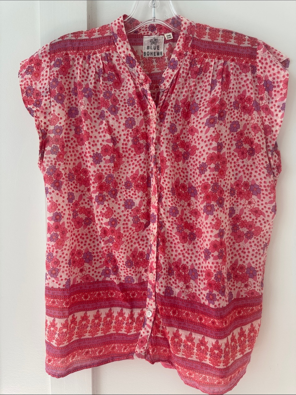 Blue Boheme Pullover Top Size OS
